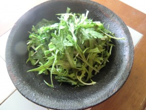 15.3.17水菜と春菊のサラダ